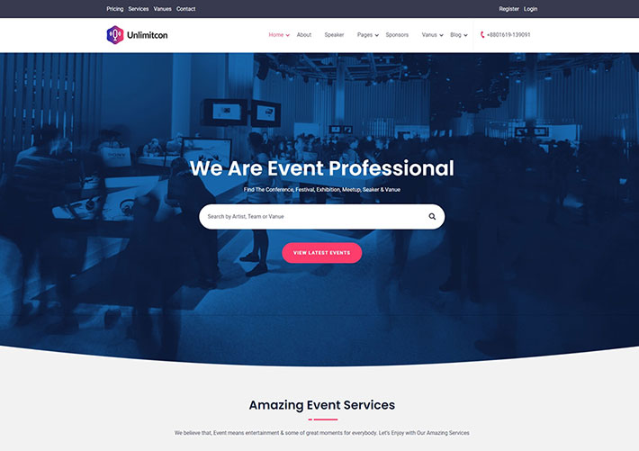 活動事件會議日程安排網站網頁模板