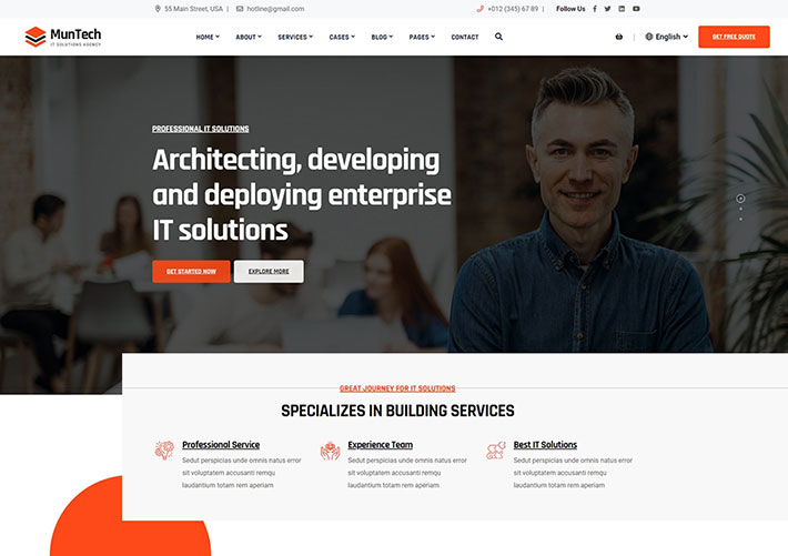 IT解決方案和服務HTML5源碼網頁模板
