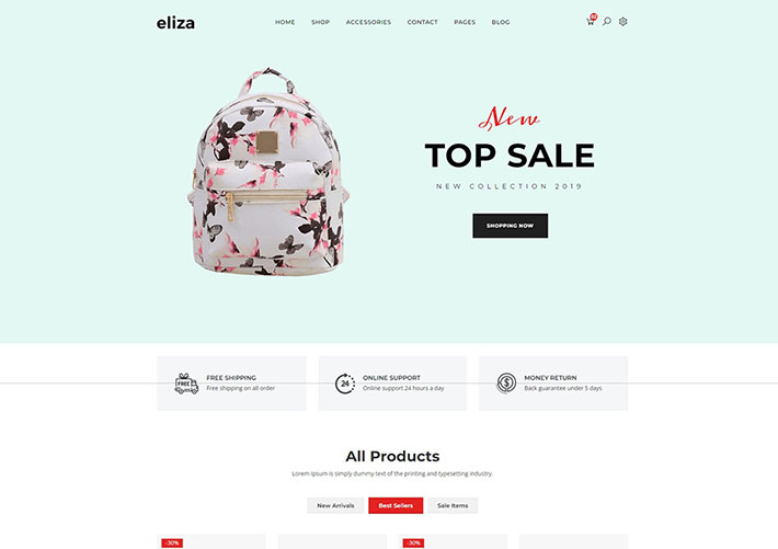 自適應時尚折扣服裝配飾Bootstrap5網頁模板