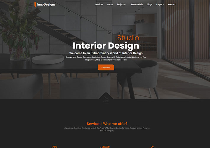 自適應HTML5室內設計公司企業網站源碼模板