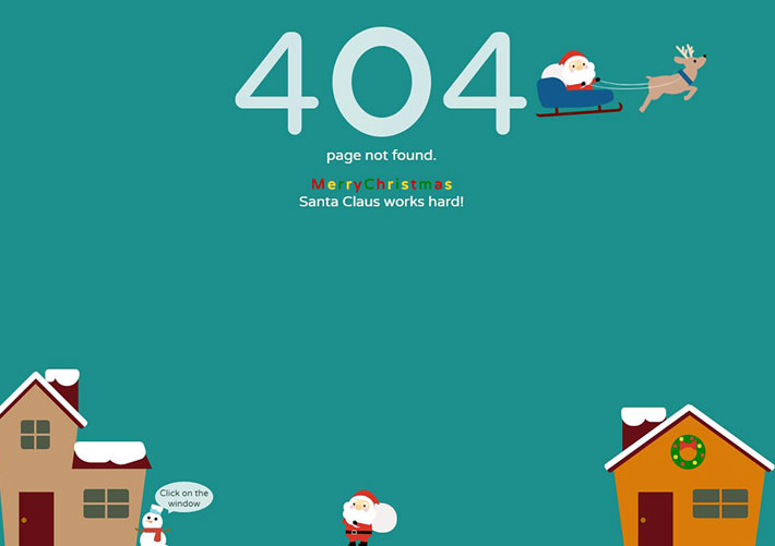 卡通圣誕節404動畫html網頁頁面模板下載