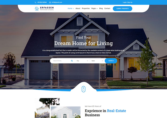 HTML5夢想之家房屋中介網站多頁面網頁源碼模板
