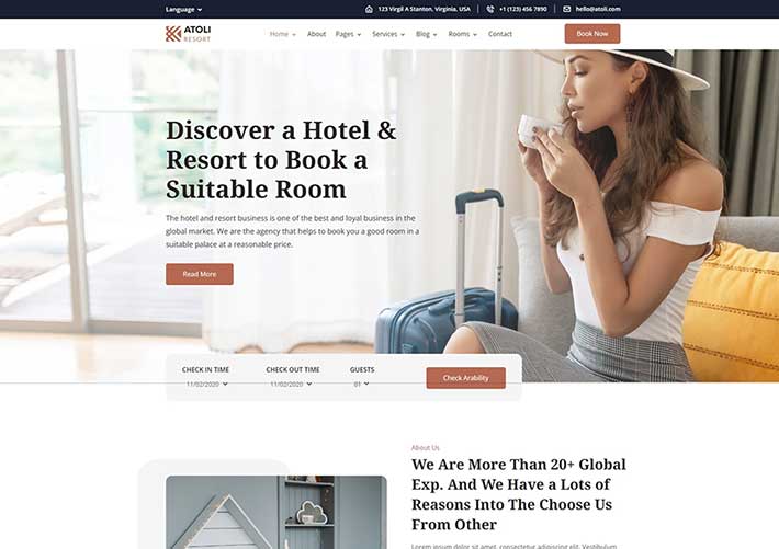 酒店預訂度假村網站HTML源碼網頁模板