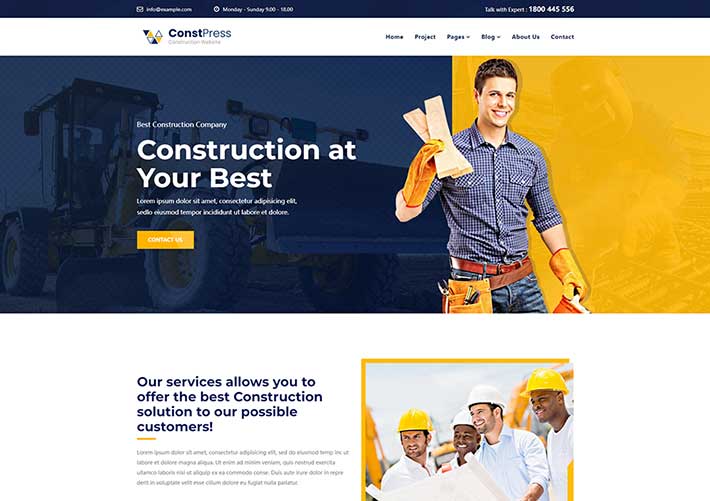 建筑施工管理公司網站網頁源碼模板