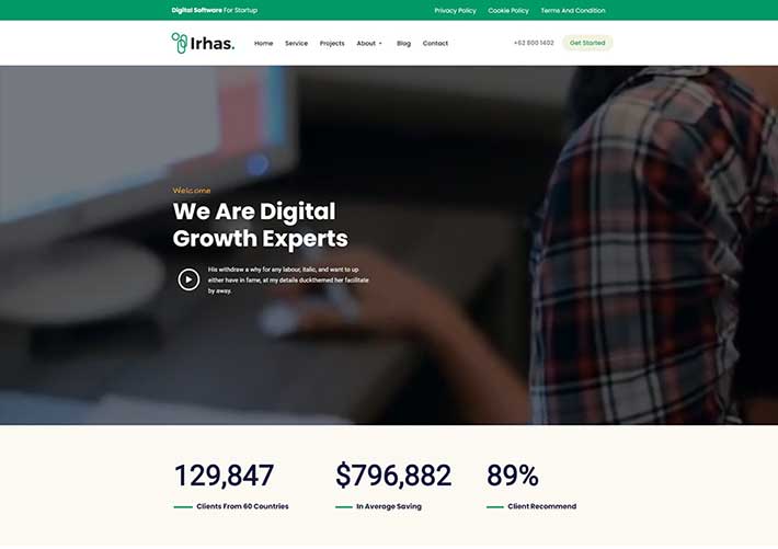數字軟件信息科技公司HTML網站模板