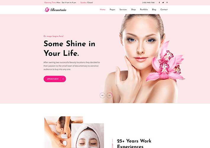 美容院spa水療電商網站網頁HTML模板下載