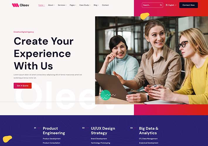 多首頁軟件公司數字營銷網站網頁HTML模板
