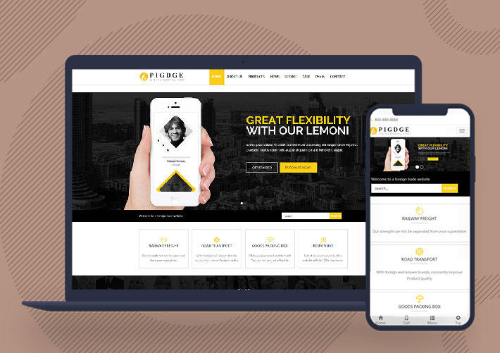 響應式五金電器出口英文外貿網站pbootcms模板自適應手機端