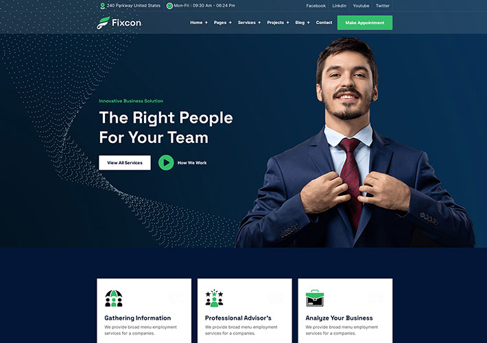 企業管理代理機構商業咨詢代理機構網站網頁HTML模板