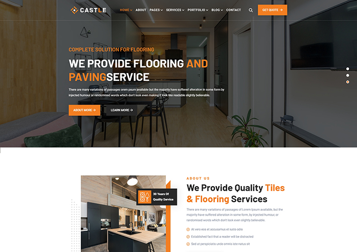 響應式設計瓷磚木地板產品公司網站網頁HTML模板