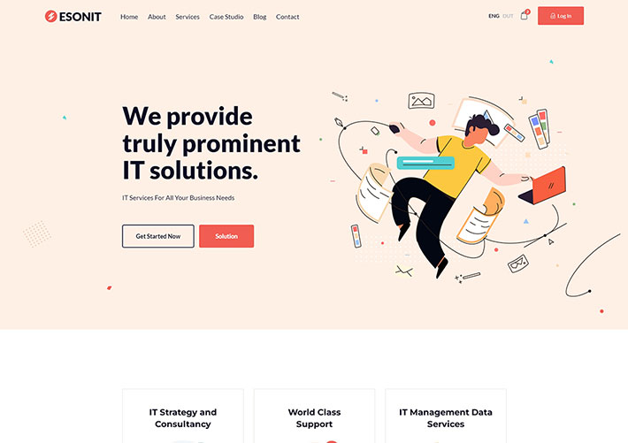 互聯網營銷服務網絡科技公司業務網站HTML5模板