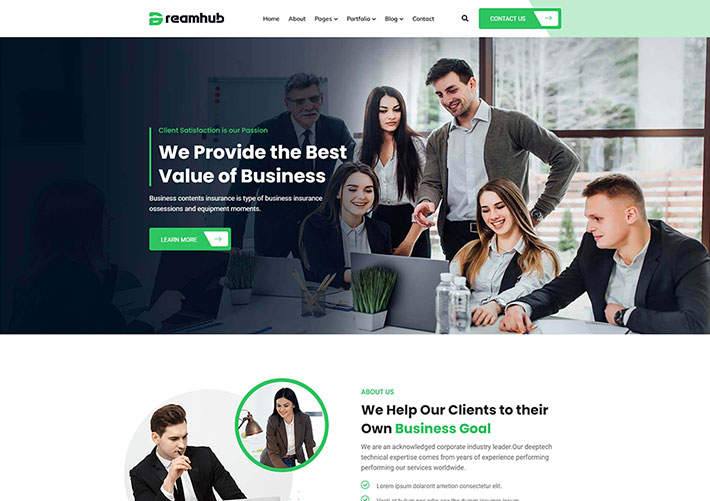 商業服務保險公司宣傳網頁HTML5網站模板