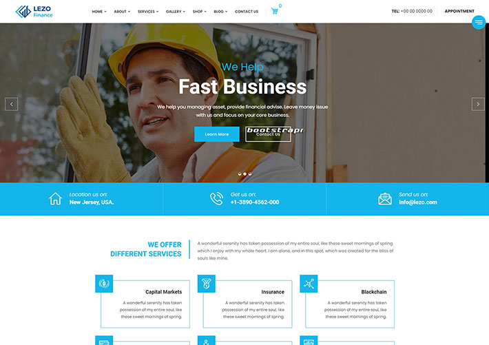 自適應金融投資企業Bootstrap模板網站源碼