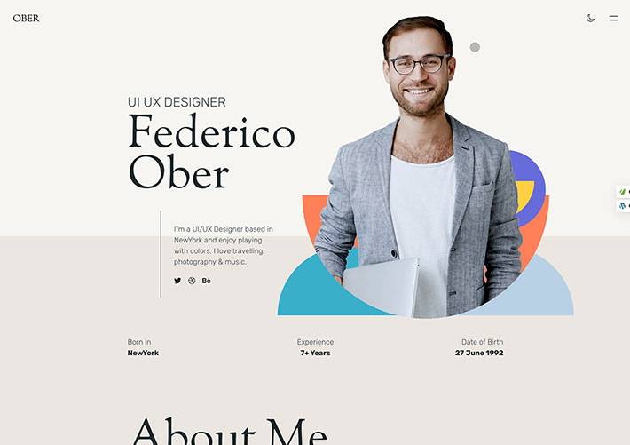 自由職業者個人簡歷HTML網頁源碼模板