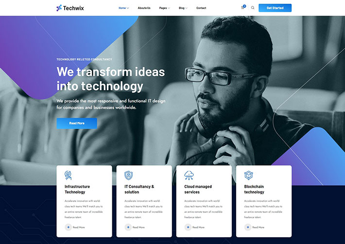 Bootstrap商業網絡技術HTML5響應式網站網頁模板