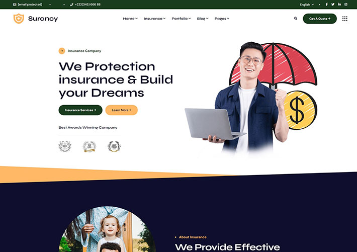 Bootstrap保險代理金融貸款企業網站網頁模板