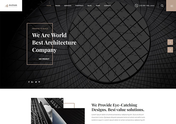 Bootstrap建筑工程外觀室內設計HTML5網頁模板