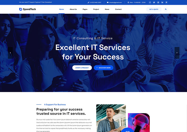 互聯網營銷網絡服務科技企業官網HTML5模板?