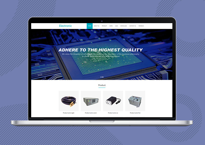 電子元件外貿響應式英文youcms網站模板帶手機端