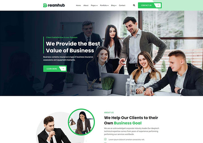 商業保險公司宣傳HTML5網站源碼模板下載