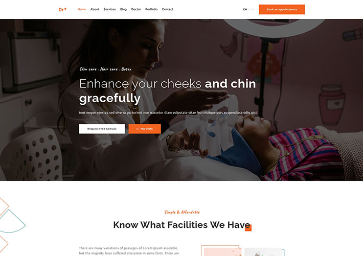 多頁面護膚護發美容機構企業網站HTML網頁模板