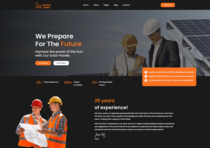 太陽能電池板公司網站網頁HTML源碼模板下載