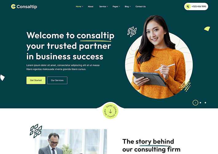 通用商業咨詢代理服務公司官網網站網頁HTML源碼模板