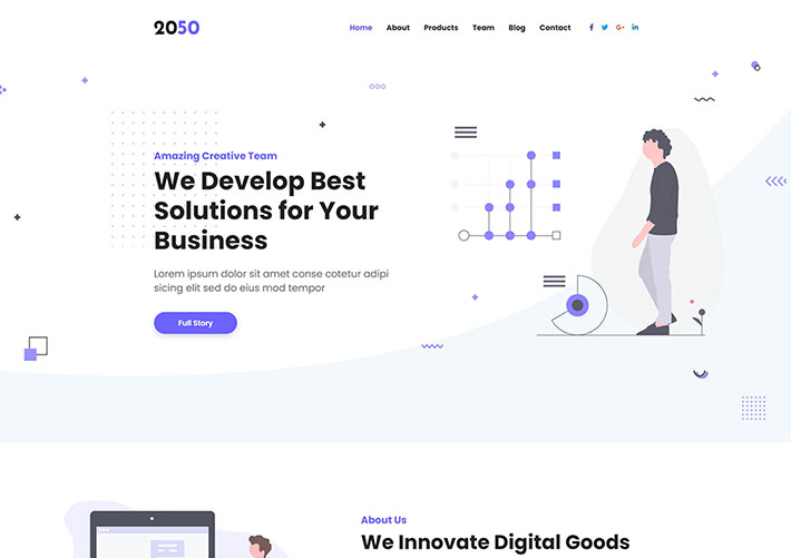 響應式HTML業務開發服務商網站網頁源碼模板