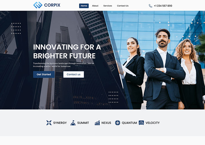 商業咨詢項目管理服務公司網站網頁HTML源碼模板