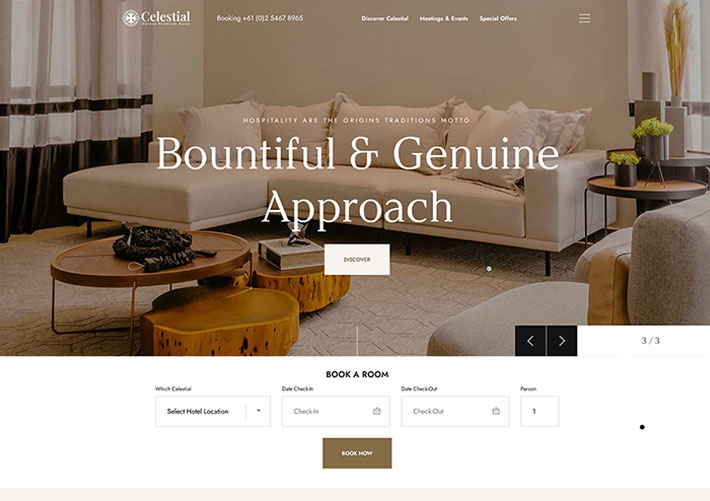 響應式酒店房間預定服務企業網站網頁HTML模板下載