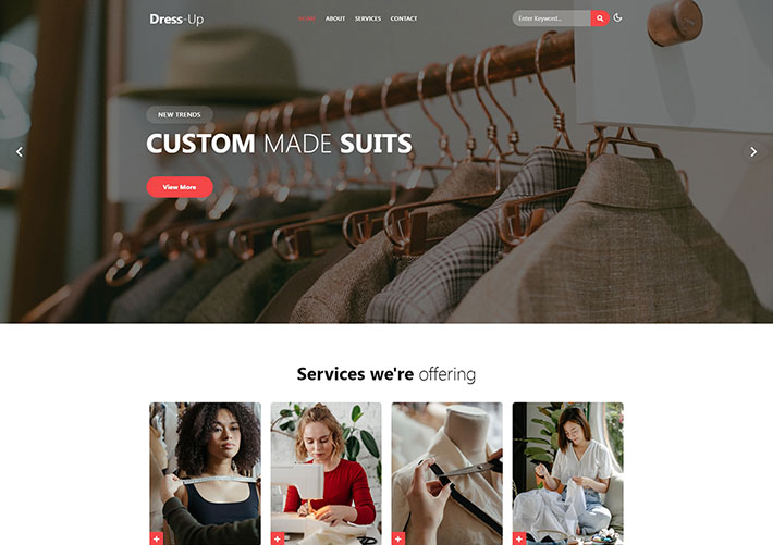 響應式html5私人西服服裝訂制網站網頁源碼模板