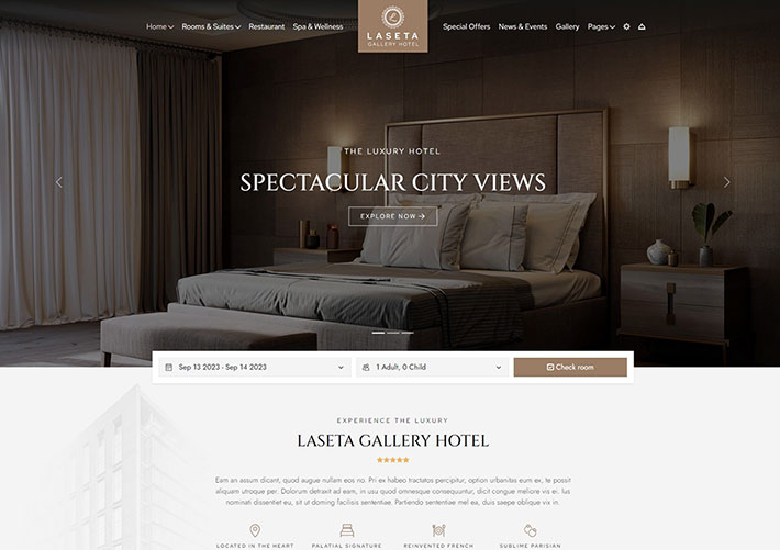 自適應HTML5豪華酒店預訂宣傳網站源碼模板