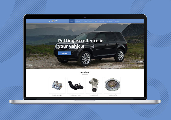 汽車配件外貿響應式英文網站易優Eyoucms模板帶手機端