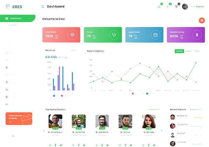 醫院就診后臺統計管理HTML源代碼模板下載
