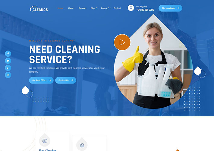 響應式HTML5清潔服務公司前端html網站模板
