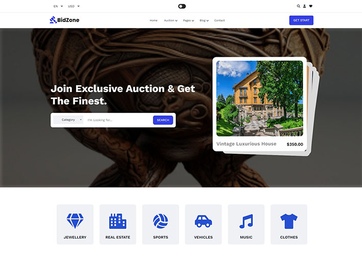 HTML5拍賣機構響應式前端靜態網頁網站源碼模板