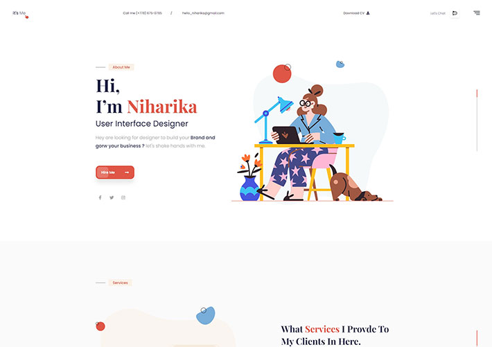 響應式用戶界面設計師個人簡歷前端網頁源碼模板