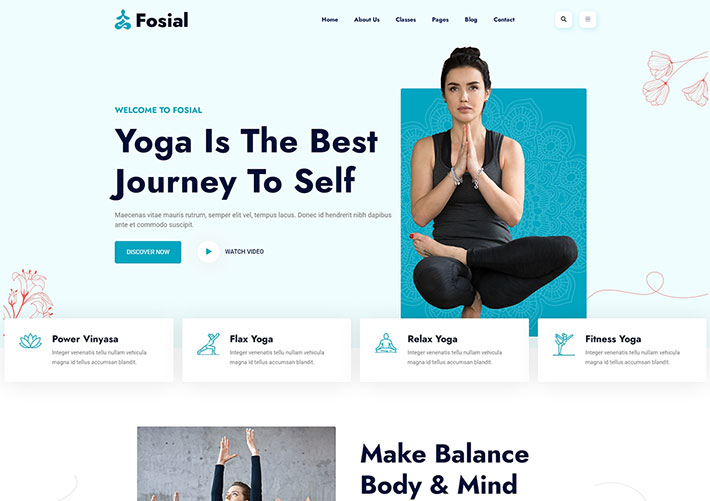 響應式瑜伽培訓機構前端靜態HTML5網站網頁模板