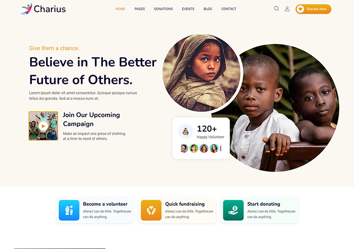 響應式慈善捐款機構服務網站bootstrap網頁HTML源碼模板