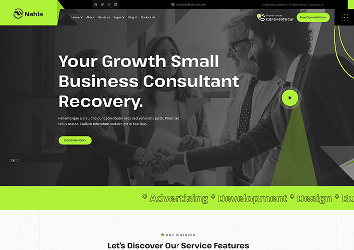 響應式初創商業咨詢公司HTML網站網頁源碼模板