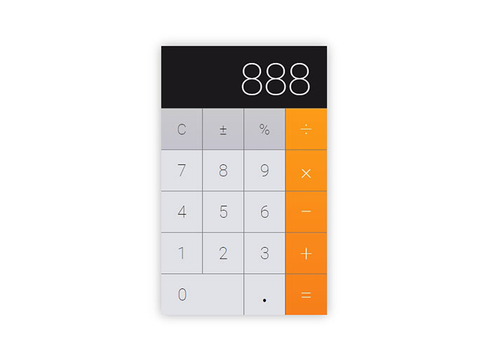 仿蘋果手機計算器React實例源碼素材