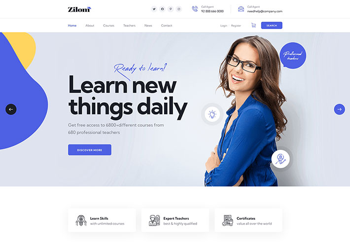 響應式UI設計網絡教育學習網站網頁HTML5源碼模板