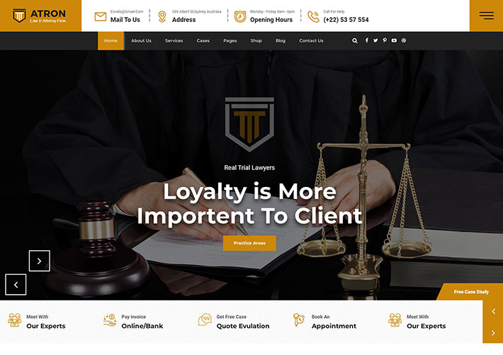 大氣響應式HTML5法律司法服務網站網頁HTML源碼模板