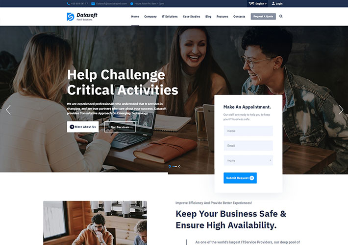 多用途IT技術業務軟件咨詢服務公司網站網頁HTML模板