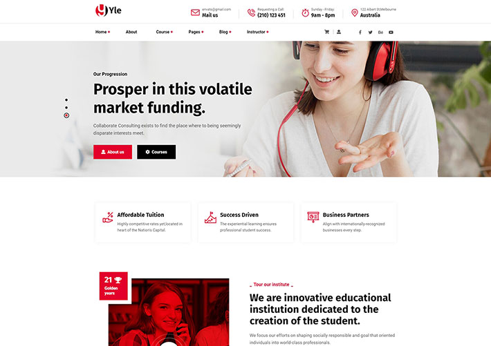 在線教育課程學習bootstrap模板網站網頁HTML模板