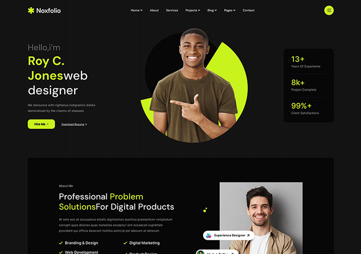 創意設計個人簡歷作品集網頁HTML源碼網站模板