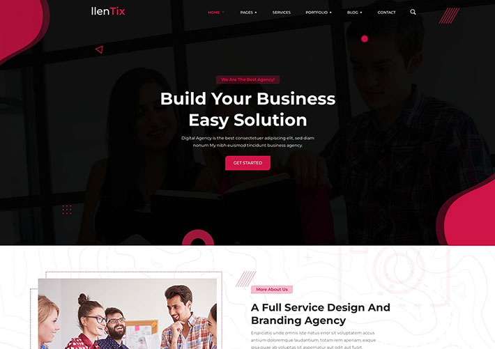 響應式數字營銷代理公司宣傳網站HTML網頁模板