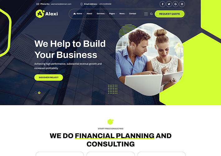 響應式咨詢機構商業服務公司主頁官網HTML源碼模板