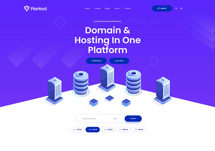 響應式云服務器Web托管服務企業網站網頁HTML源碼模板