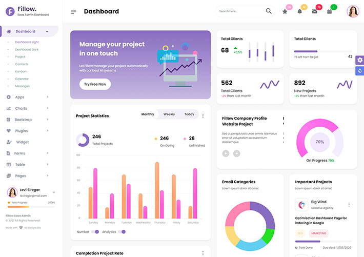 響應式多風格企業訂單銷售統計后臺網站HTML模板